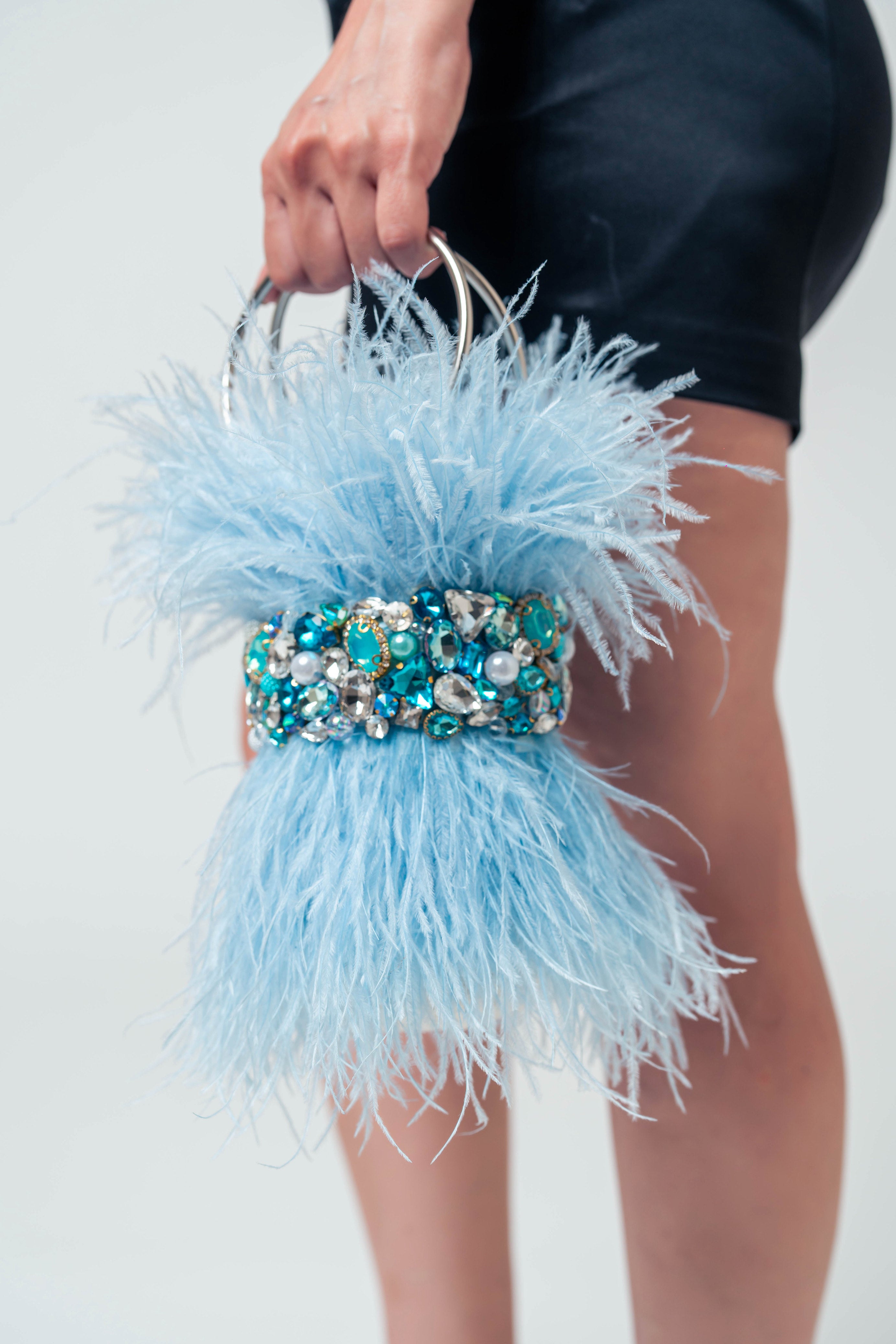 Blue Feather Luxe Bag – Claris Accesories